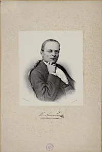 Портрет Виктора Ипатьевича Аскоченского, гравюра, неизвестный литограф. Российская империя, 1860-е гг. Бумага, литография, 411х275 мм. ГМИИ имени А.С. Пушкина