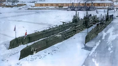 Подводные лодки типа «Барс» на стоянке в Гельсингфорсе (ныне - Хельсинки), 1915 год.