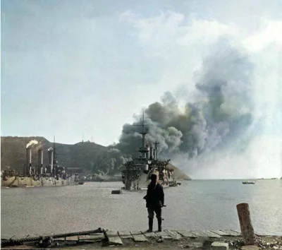 Русский солдат в Порт-Артуре, 1905 год.