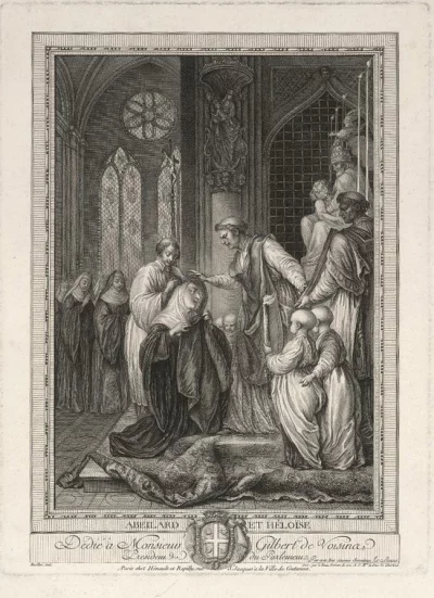 Абеляр и Элоиза, "Abeilard et Héloise". Лебо, Пьер Адриан (1744/48-ок. 1817) Марилье, Клеман Пьер (1740-1808) (Инвентор). Франция, 1779 г. Бумага; резец, офорт. ГЭ