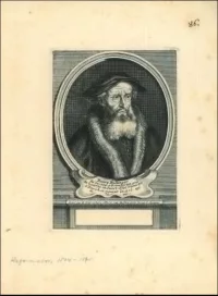 Портрет Генриха Буллингера. Родился 18 июля 1504 года в Бремгартене, Швейцария. Умер 17 сентября 1575 года в Цюрихе, Швейцария. Офорт и гравюра, около 1730 года.
