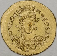 Маркиан, солид. Римская империя (Византийская империя), Константинополь,  450 г. Желтый металл, чеканка, 20,5 мм. ГМИИ им. А.С. Пушкина