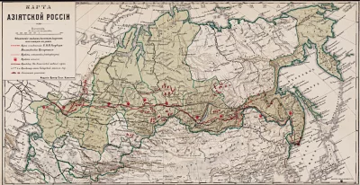 Карта путешествия Цесаревича по Российской империи в 1981 г.
