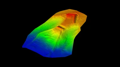 Изометрическое изображение 3D-модели Нижнего и Верхнего городища в Галиче. ИА РАН, 2026 г.