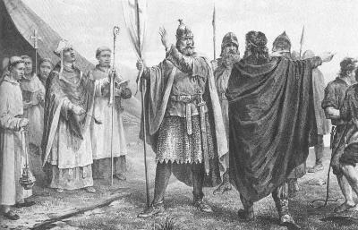 Прибытие Олава Трюггвасона в Норвегию. Peter Nicolai Arbo (1831-1892)